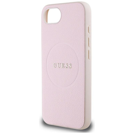 Guess Grained Ring MagSafe - Hülle für iPhone 16e (rosa)