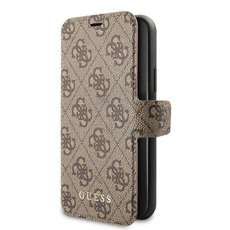 Guess Booktype 4G Charms Collection - iPhone 11 tok kártyahelyekkel (barna)