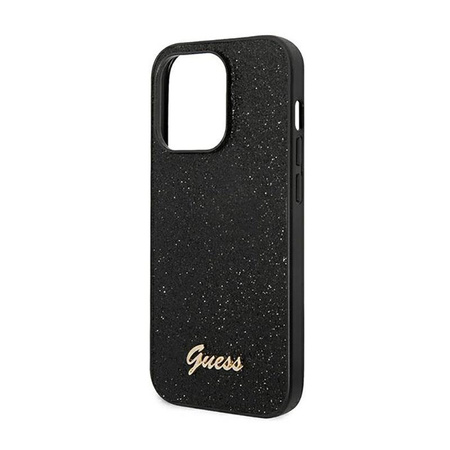 Guess Glitter Flakes Metal Logo Case - Coque iPhone 14 Pro Max (noir)