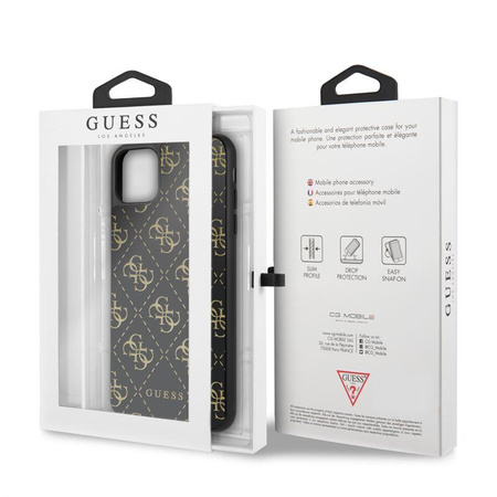 Guess Double Layer Glitter Case Peony G - iPhone 11 Pro Max Case (Black)