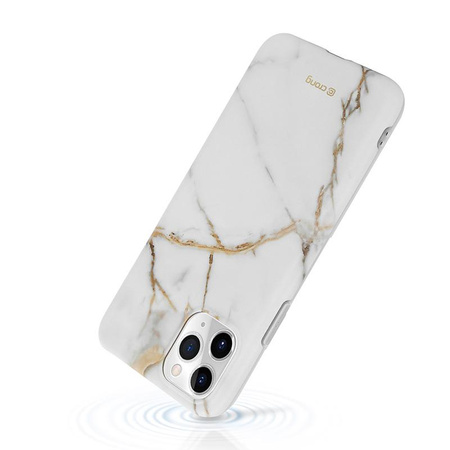 Crong Marmortasche - iPhone 11 Pro Tasche (weiß)