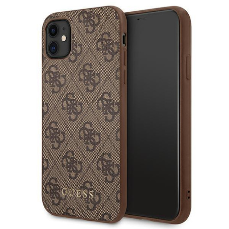 Guess 4G Metall Gold Logo - iPhone 11 Tasche (braun)