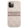 Guess 4G nyomtatott csíkos - iPhone 12 / iPhone 12 Pro tok (rózsaszín)