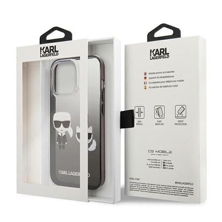 Karl Lagerfeld Gradient Ikonik Karl & Choupette - iPhone 13 Pro Case (black)