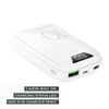 PURO Compact Power Bank - Power banka pro smartphony a tablety 10000 mAh, USB-A, USB-C, 15 W + LED displej (bílá)