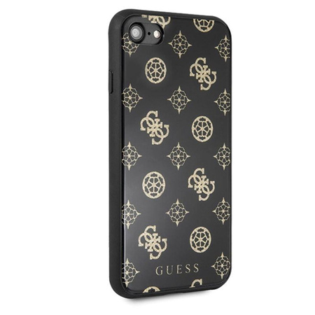 Guess Double Layer Glitter Case Peony G - pouzdro pro iPhone SE 2020 / 8 / 7 (černé)