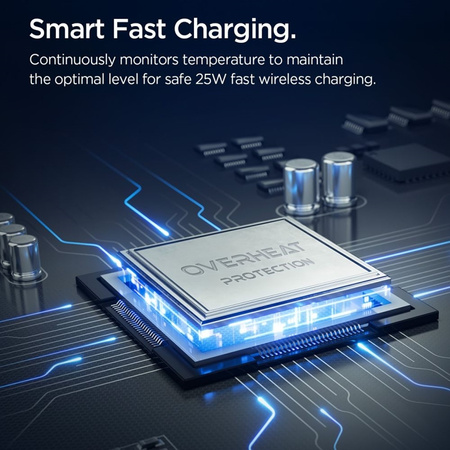 Spigen Essential EF302MOQ – Bezdrátová nabíječka 2v1 s MagSafe 25W Qi2.2 (Black)