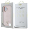 Guess Gekörnte Hot Stamp Pfingstrose Dreieck Logo MagSafe - iPhone 16 Fall (rosa)