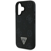 Guess Grained Hot Stamp Peony Triangle Logo MagSafe - Etui do iPhone 16 (czarny)