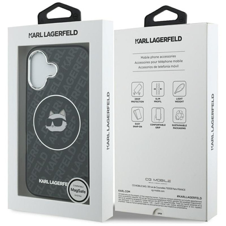 ETUI DO IPHONE 17 do MAGSAFE KARL LAGERFELD ORYGINALNE CZARNE MODNE CASE