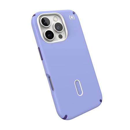 Speck Presidio2 Pro ClickLock & MagSafe - Custodia per iPhone 16 Pro (Lavanda futura / Viola cassis / Bianco)