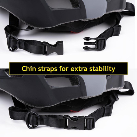 Dunlop - Kask rowerowy MTB 6xLED r. M (Czarno-szary)