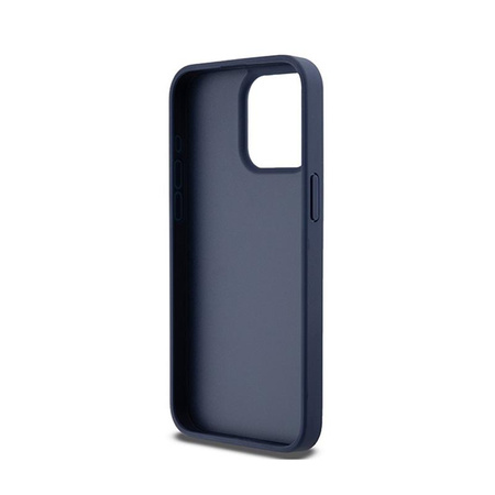DKNY Bőr mono csíkos és fém logóval - iPhone 15 Pro Max tok (kék)