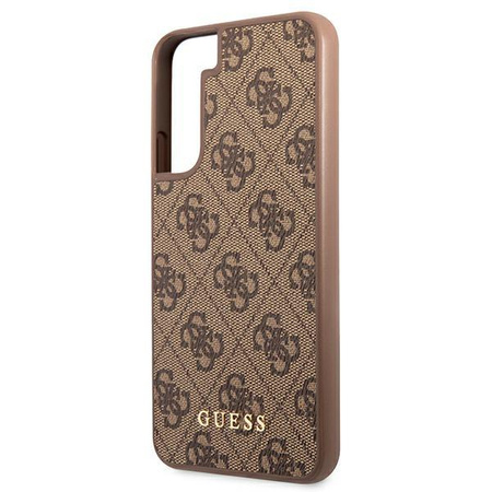Guess 4G Metall Gold Logo - Samsung Galaxy S22 Gehäuse (braun)