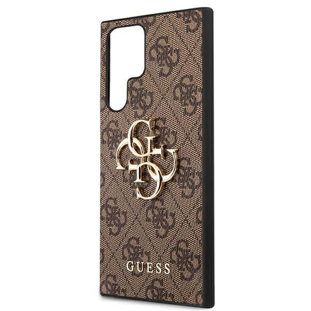 Guess 4G Großes Metall-Logo - Samsung Galaxy S22 Ultra (Braun)