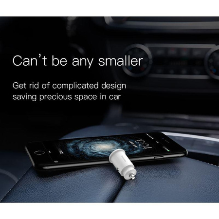 Baseus Grain - Autoladegerät 2 x USB, 5 V / 3,1 A (weiß)