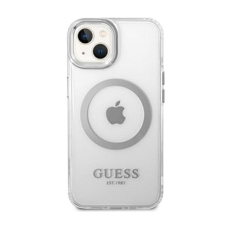 Guess Metal Outline MagSafe - Hülle für iPhone 14 Plus (Klar)