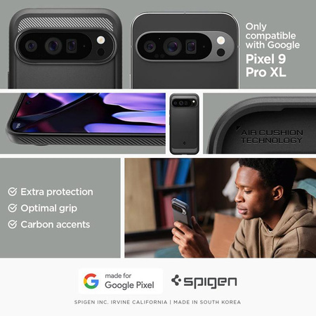 Spigen Rugged Armor - pouzdro pro Google Pixel 9 Pro XL (matně černé)
