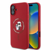 Karl Lagerfeld Silicone Karl & Choupette Ring MagSafe - Coque iPhone 16 (rouge)
