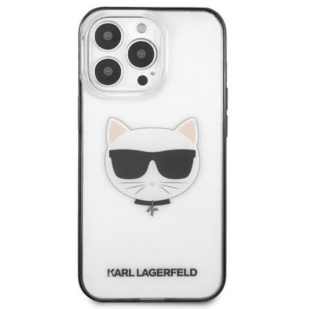 Karl Lagerfeld Choupette Head - iPhone 13 Pro Case (clear / black frame)