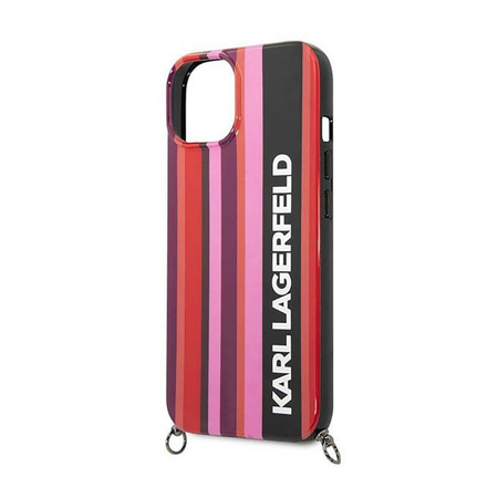 Karl Lagerfeld Color Stripes Strap - Etui pour iPhone 14 (rose)