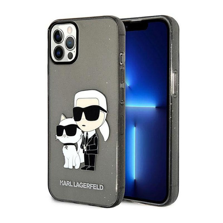 Karl Lagerfeld IML Glitter NFT Karl & Choupette - iPhone 12 / iPhone 12 Pro Case (black)