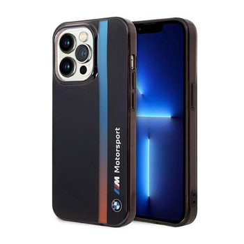 BMW Tricolor Stripe - iPhone 14 Pro Max Tasche (Schwarz)