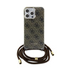 Guess Crossbody Cord 4G Print - pouzdro pro iPhone 15 Pro (hnědé)