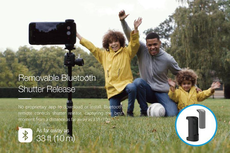 Just Mobile ShutterGrip - Uchwyt foto ze spustem migawki Bluetooth dla iOS/Android (Gold)