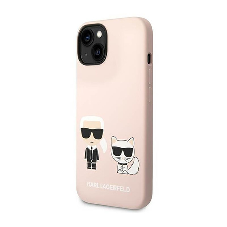 Karl Lagerfeld Liquid Silicone Karl & Choupette MagSafe - iPhone 14 tok (rózsaszín)