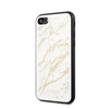 Guess Marble Glass Gold Glitter - pouzdro pro iPhone SE 2020 / 8 / 7 (bílé)