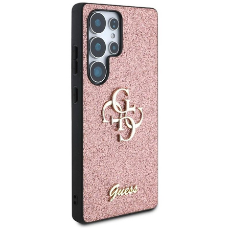 Guess Fixed Glitter Big 4G Metal Logo - étui pour Samsung Galaxy S25 Ultra (rose)