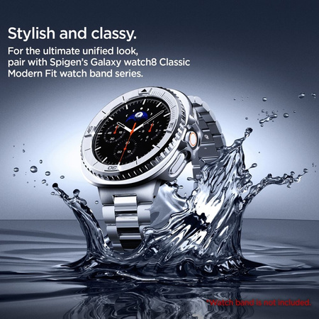 Spigen Bezel Tune Pro Pilot - Custodia/Anello protettivo per Samsung Galaxy Watch 8 Classic 46 mm (Argento)