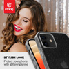 Crong Glitter Case - Coque pour iPhone 12 Mini (Transparent/Argent)