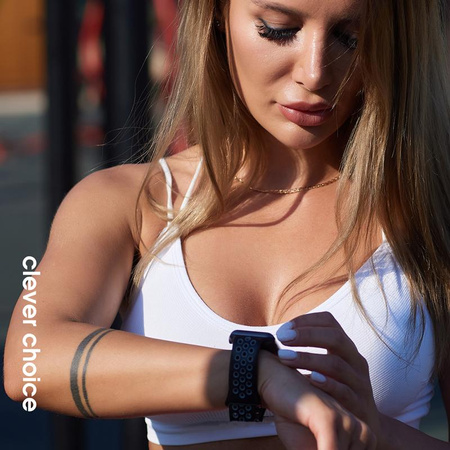 Crong Duo Sport - Strap for Apple Watch 38/40/41/42 mm (black/lime)