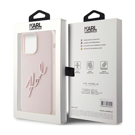 Karl Lagerfeld Silicone Karl Script - Case for iPhone 15 Pro Max (Pink)