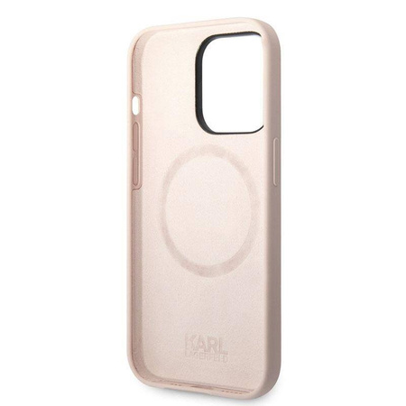 Karl Lagerfeld KLHMP14XSLKHLP iPhone 14 Pro Max 6,7" hardcase jasnoróżowy/light pink Silicone Karl`s Head Magsafe