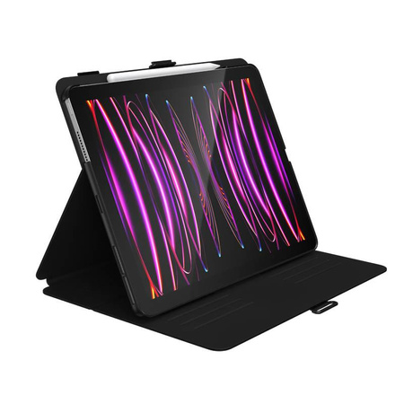 Speck Balance Folio - pouzdro pro iPad Pro 12,9" (2022-2018) s povrchovou úpravou MICROBAN, magnetem a stojánkem (černé)