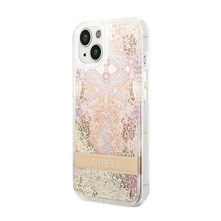 Guess Liquid Glitter Paisley - iPhone 14 Tasche (Gold)