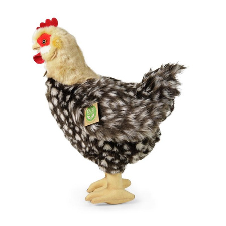 Rappa - Mascotte réaliste en peluche Poule avec œuf debout 33 cm Respect de l'environnement
