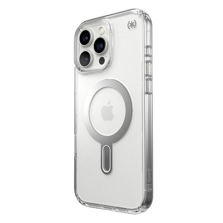 Speck Presidio Perfect-Clear ClickLock & MagSafe - Hülle iPhone 16 Pro Max (Clear / Chrome Finish / Serene Silver)