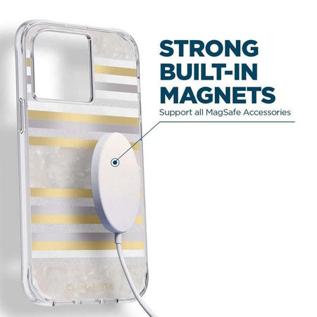 Case-Mate Pearl Stripes MagSafe - iPhone 14 Pro Max Hülle mit Perlmuttdekor (Pearl Stripes)