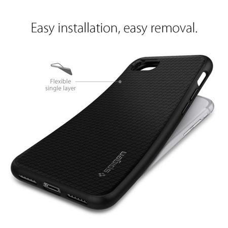 Spigen Liquid Air - Hülle iPhone SE 2022 / SE 2020 / 8 / 7 (Schwarz)
