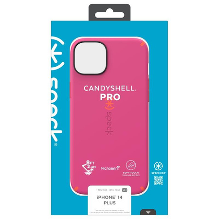 Speck CandyShell Pro - iPhone 14 Plus Case with MICROBAN Coating (Digital Pink / Energy Red)