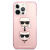 Karl Lagerfeld Glitter Karl & Choupette Head - iPhone 13 Pro Case (pink)