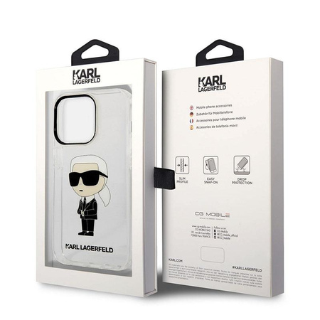Karl Lagerfeld IML NFT Ikonik - pouzdro pro iPhone 14 Pro (čiré)