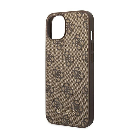Guess 4G Metal Gold Logo - Coque iPhone 15 / 14 / 13 (marron)
