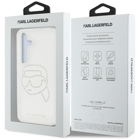 Karl Lagerfeld Rhinestones Karl Head Logo - Samsung Galaxy S25 Case (Transparent)