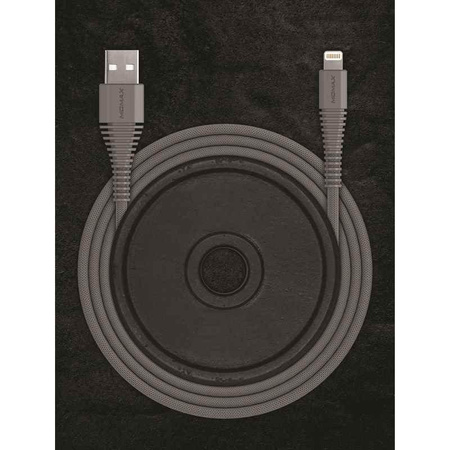 Momax Tough link - USB Lightning MFi csatlakozó kábel , 2,4 A, 1,2 m (szürke)