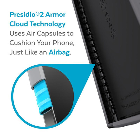 Speck Presidio2 Grip - Étui pour Samsung Galaxy S22 Ultra avec revêtement MICROBAN (Gris graphite/Noir)